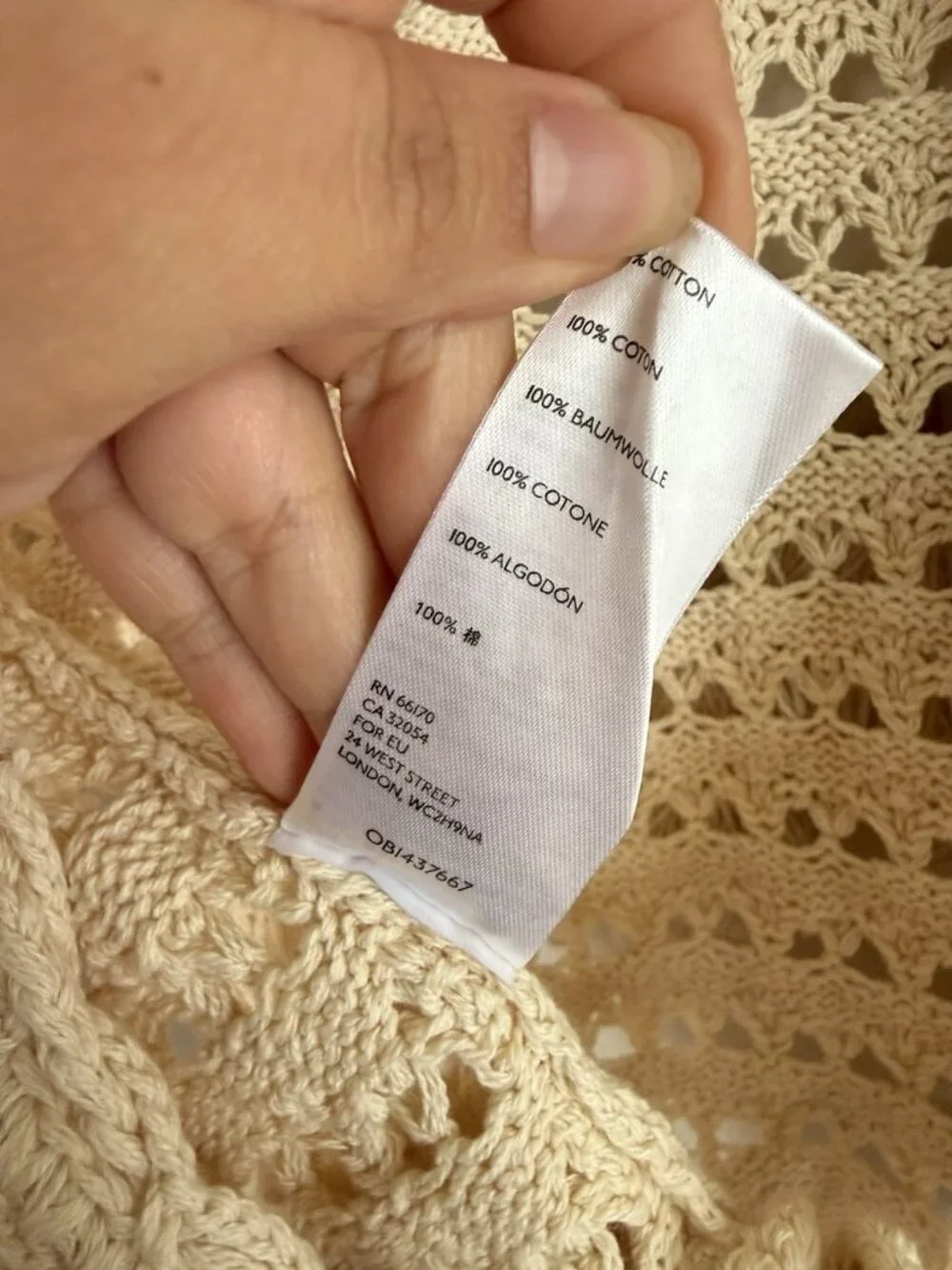 Free People Beach Waiting For Tonight Fauxchet Crochet Top Cream Boho Festival